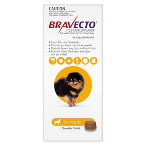 Bravecto V.Small Dog 2-4.5Kg Yellow 1Pk