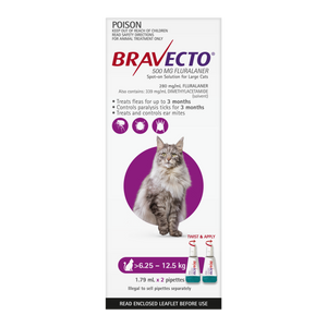 Bravecto Cat Spot On 6.25-12.5Kg Purple 2Pk