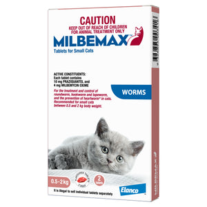 Milbemax Cat Allwormer 0.5-2Kg 2Tabs