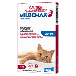 Milbemax Cat Allwormer 2Kg-8Kg 2Tabs
