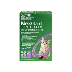 Nexgard Spectra For Cats Spot On 0.8-2.4kg Purple 3pk