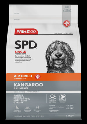 Prime 100 SPD Air Dried Kangaroo and Pumpkin Adult Dog Food 2.2kg