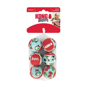 Kong Xmas Holiday SqueakAir Balls 6-pk Sml 2023