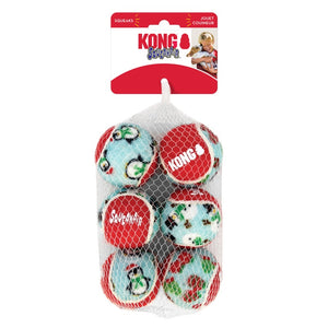 Kong Xmas Holiday SqueakAir Balls 6-pk Med 2023