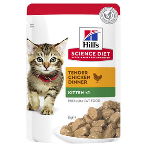 Hills Science Diet Cat Kitten Chicken Dinner 85g Single Pouch