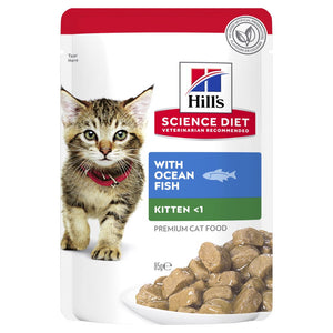 Hills Science Diet Cat Kitten Ocean Fish 85g Single Pouch