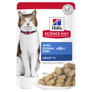 Hills Science Diet Cat Adult Senior 7+ Ocean Fish 85g Single Pouch