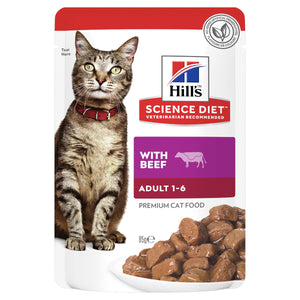 Hills Science Diet Cat Adult Beef 85g Single Pouch