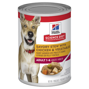 Hills Science Diet Dog Adult Savoury Stew with Chicken and Vegetables Single Can 363g