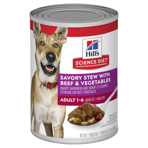 Hills Science Diet Dog Adult Savoury Stew with Beef and Vegetables Single Can 363g