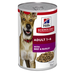 Hills Science Diet Dog Adult Beef and Barley Entree Single Can 370g