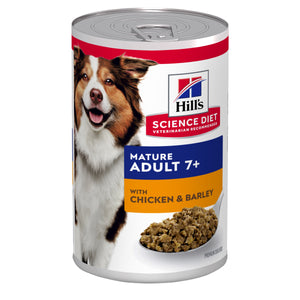 Hills Science Diet Dog Adult Senior 7+ Chicken and Barley Entree Single Can 370g