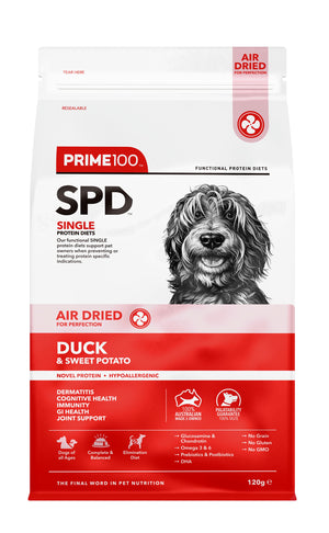 Prime 100 SPD Air Dried Duck and Sweet Potato Adult Dog Food 120g