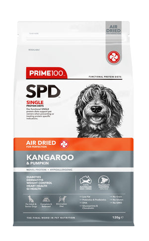 Prime 100 SPD Air Dried Kangaroo and Pumpkin Adult Dog Food 120g