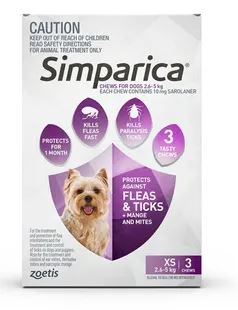 Simparica 2.6-5Kg Purple 3pk