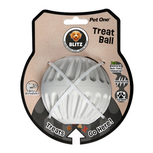 Blitz Rubber Treat Ball Grey Dog Toy Large