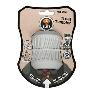 Blitz Rubber Treat Tumbler Grey Dog Toy Medium