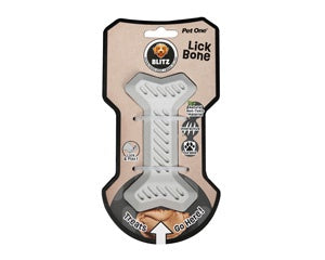 Blitz Rubber Lick Bone Grey Dog Toy Medium