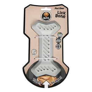 Blitz Rubber Lick Bone Grey Dog Toy Large