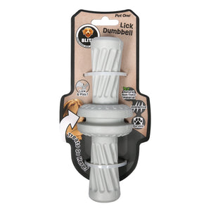 Blitz Rubber Lick Dumbbell Grey Dog Toy Medium
