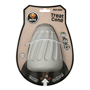Blitz Rubber Treat Cone Grey Dog Toy Large