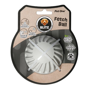 Blitz Rubber Fetch Ball Grey Dog Toy Medium
