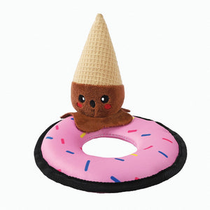 HugSmart Fuzzy Friends Summer Floatie Ice Cream Dog Toy