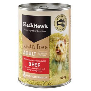 Black Hawk Dog Adult Grain Free Beef 400g Single Can