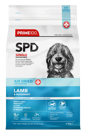 Prime 100 SPD Air Dried Lamb and Rosemary Adult Dog Food 2.2kg