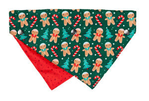 Xmas Fuzzyard Bandana Jolly Gingerbread & Canes S/M