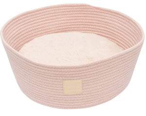 FuzzYard Life Rope Basket Bed - Soft Blush Pink