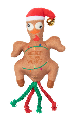 Xmas Fuzzyard Gobble Til You WobbleCat Toy