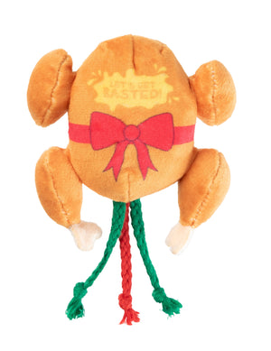 Xmas Fuzzyard Lets Get Basted Roast Cat Toy