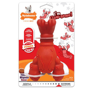 Nylabone Power Chew Lobster Dog Toy Filet Mignon Lobster Med/Wolf