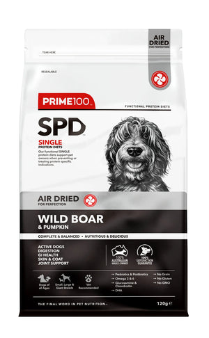 Prime100 SPD Air Dried Wild Boar and Pumpkin Adult Dog Food 120g