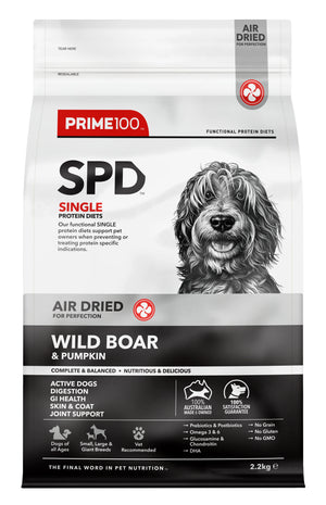 Prime100 SPD Air Dried Wild Boar and Pumpkin Adult Dog Food 2.2kg