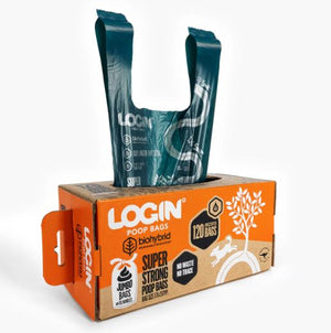 Login Poop Bags Biohybrid With Handles Orange 120pk