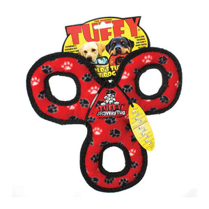 Tuffy JR Three Way Tug Toy Red Paws (Tuff Scale 8)