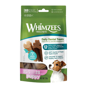 Whimzee Puppy Veggie Dental Dog Treat Sml/Med Breed 28pk