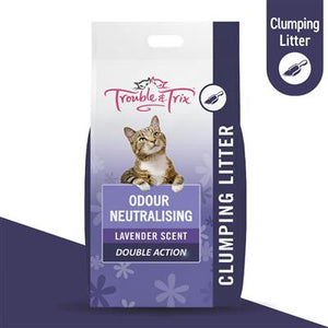 Trouble and Trix Clumping Odour Neutralising Lavender Double Action Cat Litter 15L