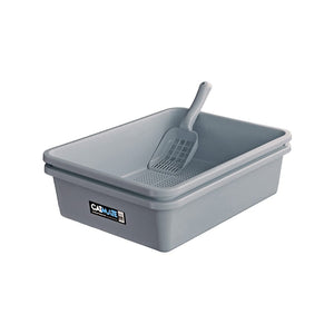 CatMate Sieve Litter Tray 3 Pcs Charcoal