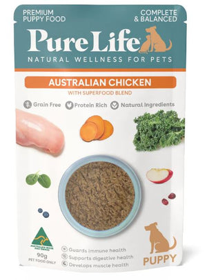 Pure Life Dog Puppy Australian Chicken Sachet 90g Single