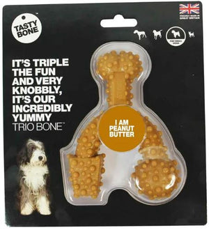 Tasty Bone Nylon Trio Bone Peanut Butter Small