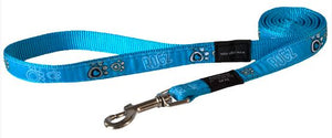 Rogz Dog Lead Turquoise Paws Med