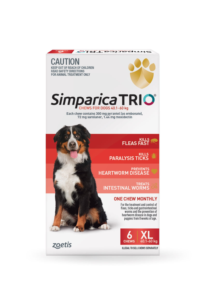 Simparica Trio 40.1-60kg 6 pack – The Pet Connection