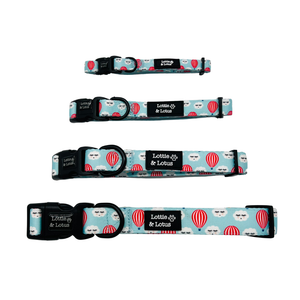 Lottie And Lotus Dog Collar Clouds And Balloons Med